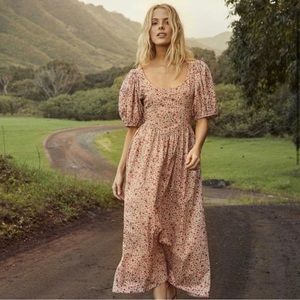 VGUC/EUC Doen Abrielle Dress in Coral Poppy Bell Floral Size S